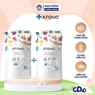  Combo 2 nước rửa bình sữa thuần chay Atono2 Hàn Quốc nước rửa bình chén bát rau củ quả cho bé 