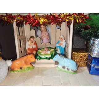 Tượng Noel thạch cao 8cm