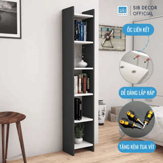 Kệ Gỗ Để Sàn Nhiều Ngăn Dài 28.6cm, Cao 155cm Rộng 22cm SIB Decor KSG09, Tặng Kèm Tua Vít