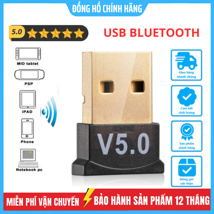 USB Bluetooth 5.0 Dùng Cho Máy Tính Laptop, PC