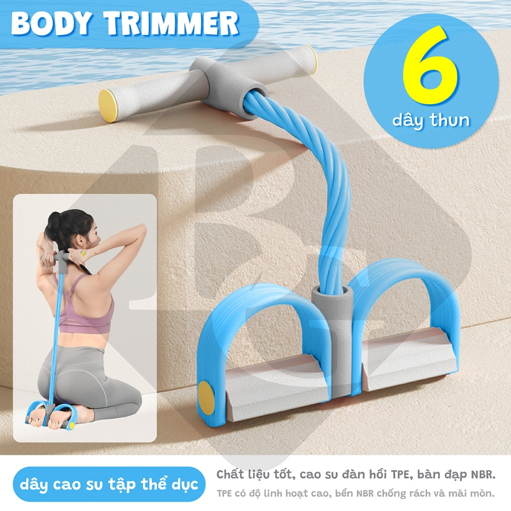 off  [6011N, 6011]Dây Kéo Tập Bụng Kháng Lực đàn hồi Nhỏ Gọn 4 ống, 6 Ống Cao Su