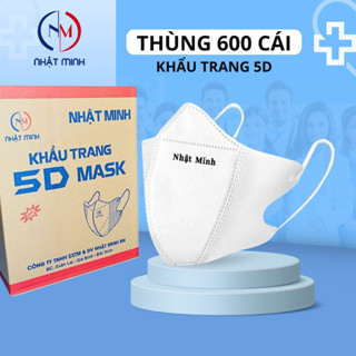 [Thùng 600 chiếc] Khẩu Trang 5D Nhật Minh Thiết Kế Kiểu Dáng 3D Thông Minh An Toàn Và Thuận Tiện