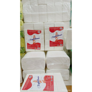 Giấy rút chia gói nhỏ 10*10 đóng túi Light House cho gia đình, nhà hàng, quán ăn tiện lợi