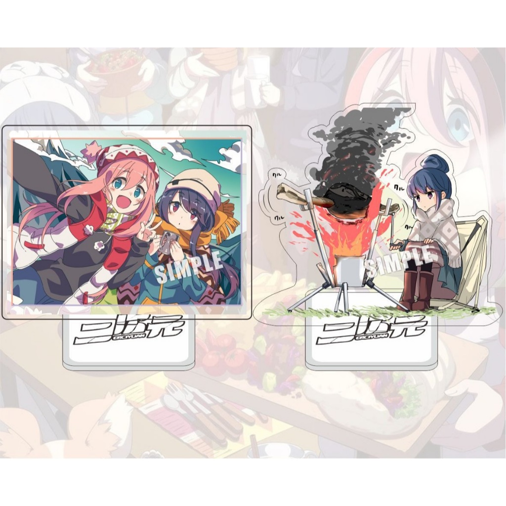 Tượng mica Standee anime Laid-Back Camp Yuru Camp mô hình nhân vật Rin Shima Nadeshiko Kagamihara ac