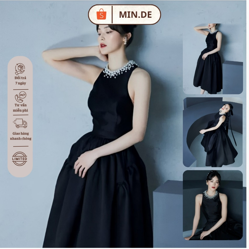 Đầm Midi Cổ Đính Phụ Kiện LANE JT - LANEJT-128