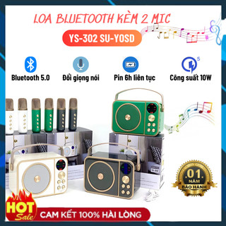  Loa Bluetooth YS 302 Loa Kẹo Kéo Có Mic Hát Hỗ Trợ Khe Cắm Thẻ Nhớ Nghe Đài FM Siêu Hay 