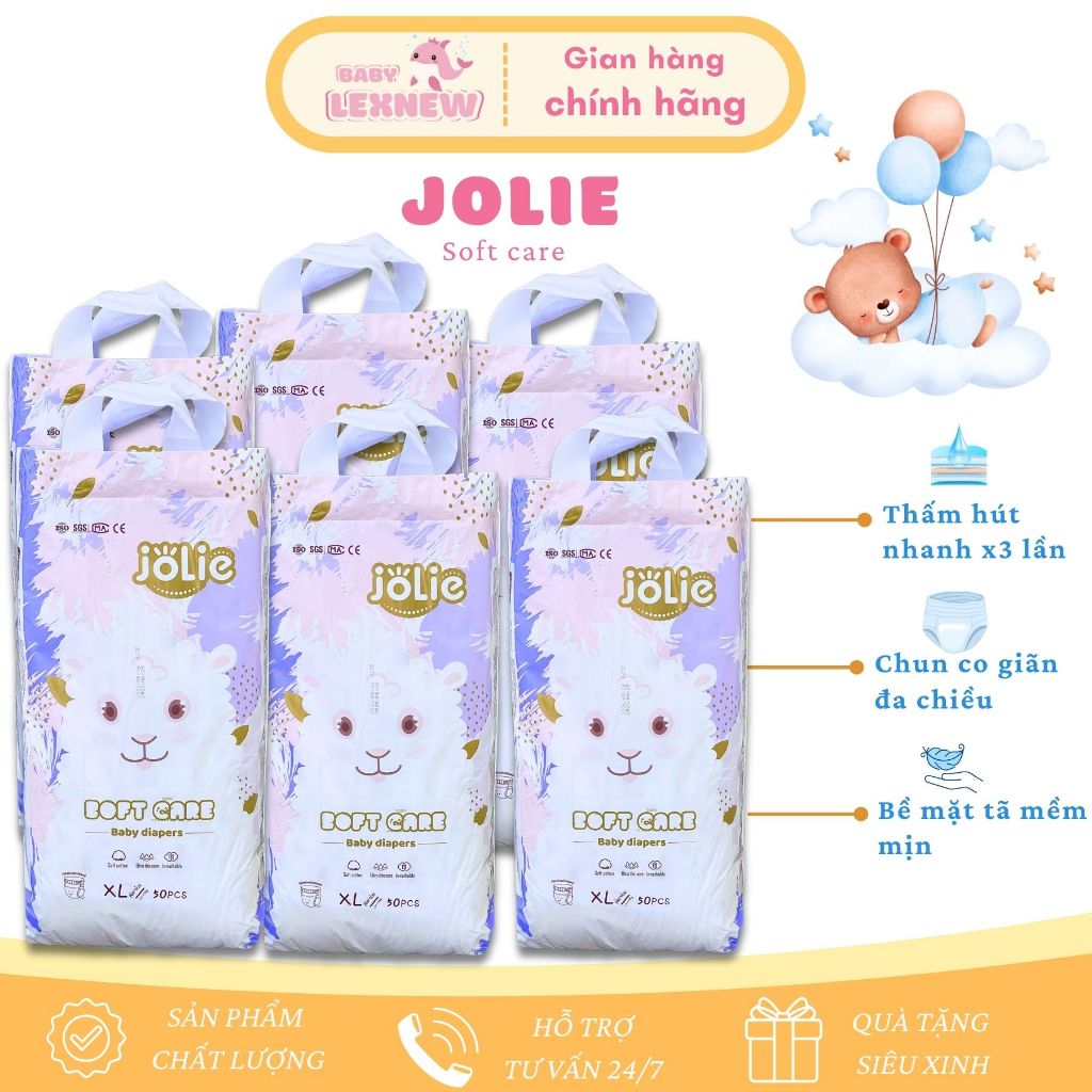 Combo 6 Bịch Bỉm Quần JOLIE Đủ size M/L/XL/XXL cho bé từ 5kg đến 25kg GIÁ TẠI KHO