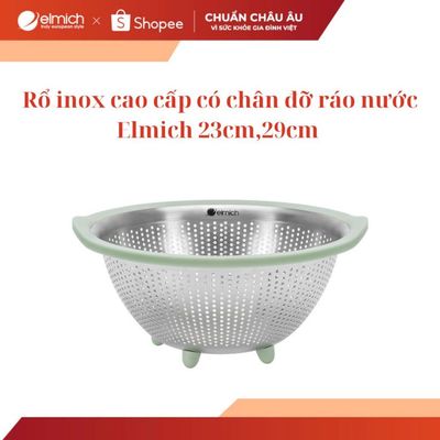 Rổ inox cao cấp có chân đỡ ráo nước Elmich EL111 size 23,29cm