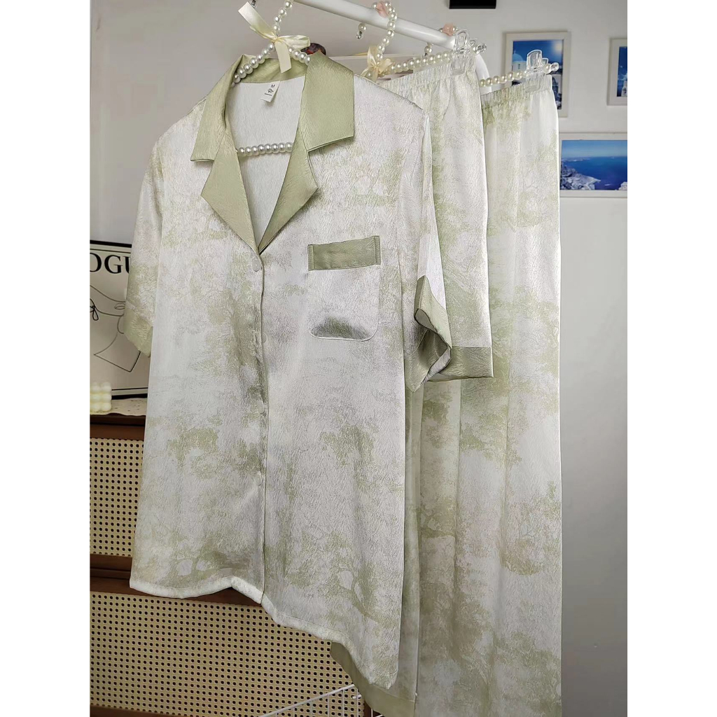 Bộ Lụa Mặc Nhà Đồ Pijama Nữ CộcTay Chất Lụa Cao Cấp Mát Mềm Mịn ELSA PIJAMA