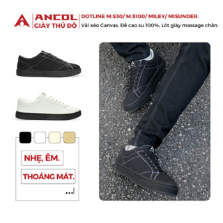 Giày Sneaker Vải Canvas Thể Thao Unisex Ancol Dotline – Đế Cao Su Mềm Dẻo, Bền Đẹp