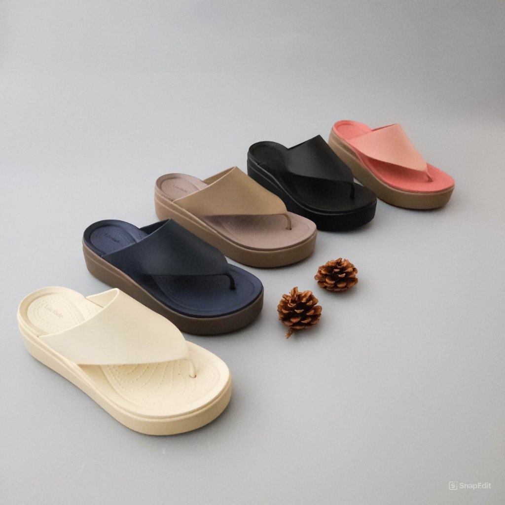 Dép xỏ ngón brooklyn flipflop đế cao 5 phân, dép kẹp nữ cao 5cm đế bánh mỳ cực tôn dáng