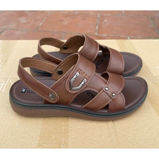 Dép Da Bò Nam Cao Cấp, Đế Kếp Đúc đặc Khâu Chân Quai Chắc Chắn V20