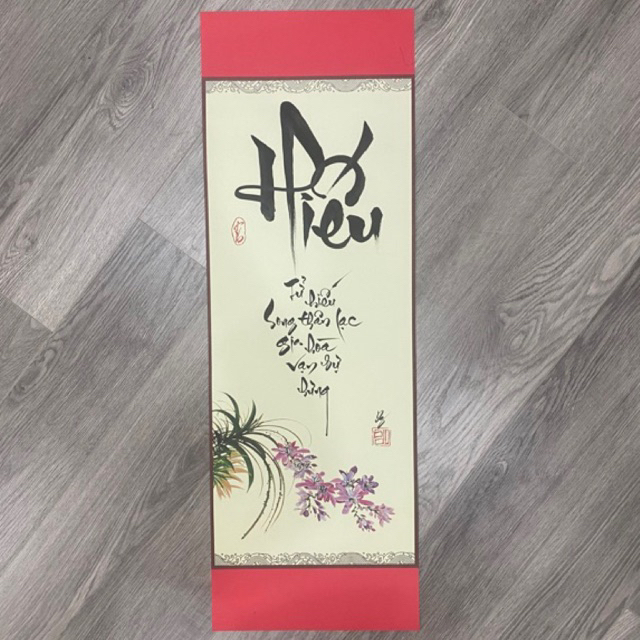 Thư pháp chữ HIẾU (gồm nẹp treo)