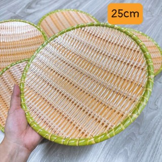 Đĩa Nhựa Tròn Trúc Giả Mây, Đĩa Phíp Mây Giả Mẹt, Đĩa Nhựa Giả Mây Mẹt Tre Tròn Nhiều Size