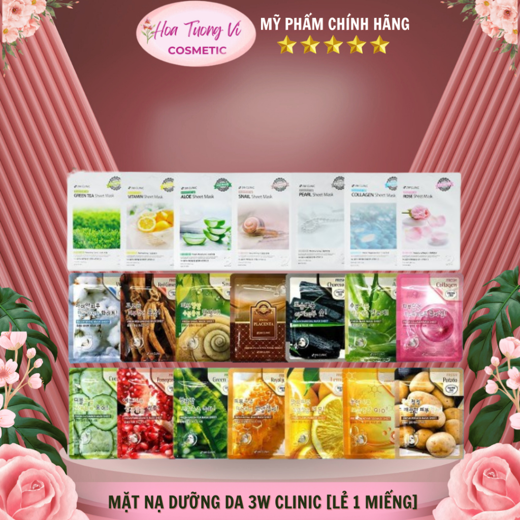 Mặt nạ dưỡng da 3W Clinic [LẺ 1 MIẾNG]