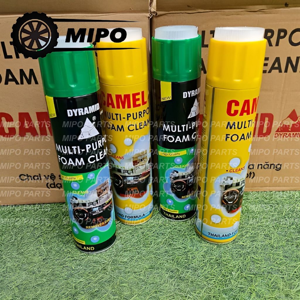 Chai xịt bọt vệ sinh đa năng nội thất, ghế da, trần nỉ ô tô DYRAMID / CAMEL/ Foam Cleaner/ Multi Pur