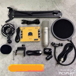 Bộ thu âm karaoke AT100 Chính Hãng Kèm Sound Card XOX K10 Mới Nhất và phụ kiện bh 1 năm