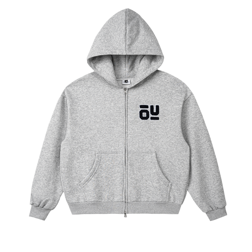 Áo Hoodie Boxy Zip Local Brand Lourents Thêu Xù Unisex - HD03
