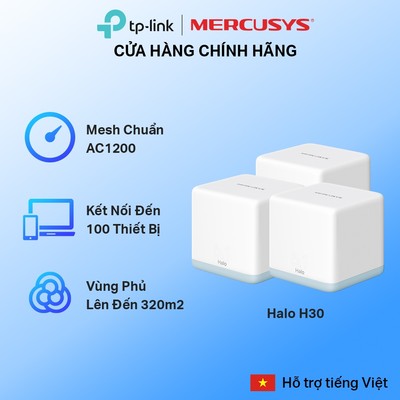 Hệ Thống Wifi Mesh Mercusys Halo S12 / H30 Chuẩn AC1200 Dành Cho Gia Đình