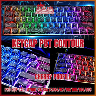 Bộ keycap contour xuyên led mạch xuôi , profile cherry, chất liệu pbt double shot, 130 phím , phù hợp tất cả layout phím