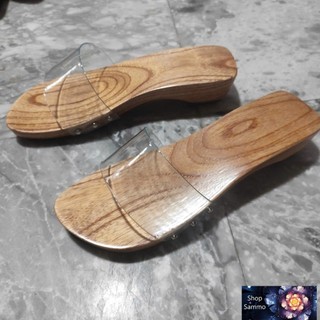 Guốc Gỗ Guốc Mộc Quai Nhung 2 Lớp Cao 3 - 4 Phân ( đế cao su 2 lớp  )