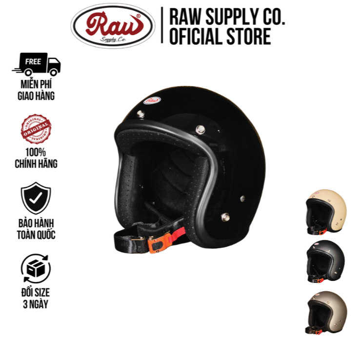 Nón bảo hiểm 3/4 Raw DOT Basic nhiều màu sắc arrow shop