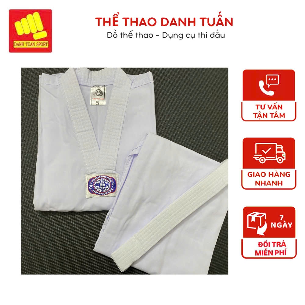  Võ Phục Taekwondo Quần Áo Tập Võ Taekwondo Đủ Size Cho Người Lớn Trẻ Em Tặng kèm đai 