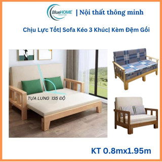 [0.9mx1.95m] Giường Kéo Thông Minh Gấp Gọn, Giường Sofa Kéo Thành Ghế, Sofa Giường Kéo 3 Chế Độ Tặng Kèm Đệm Gối