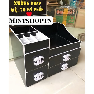Kệ mỹ phẩm 3 tầng 4 hộc đen