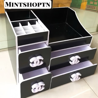 Kệ mỹ phẩm 3 tầng 4 hộc đen