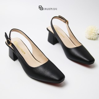  Giày Sandal Cao Gót Nữ Mũi Vuông êm mềm cao 5cm 5P - Dinh Phạm Giày Đẹp Giá Tốt 