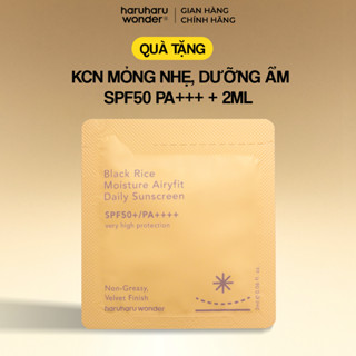 [Quà] Kem Chống Nắng haruharu wonder mỏng nhẹ, dưỡng ẩm Chiết Xuất Gạo Đen Moisture Airyfit Sunscreen SPF50+/PA++++ 2ml