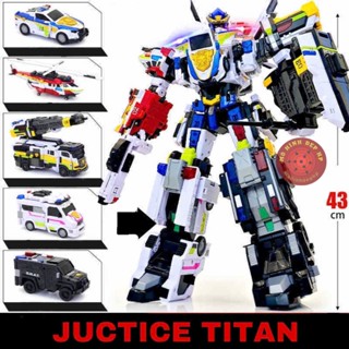  Đồ chơi miniforce 6 robot siêu cảnh sát đại tướng Juctice Titan cỡ lớn biệt đội siêu nhân nhí lực lượng nhí 