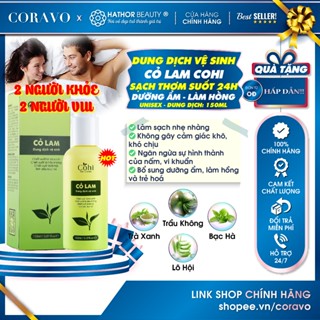 Dung dịch vệ sinh Unisex cỏ Lam Sạch nhẹ nhàng Dưỡng Ẩm Làm hồng Trẻ hoá Cohi 150ml - Coravo