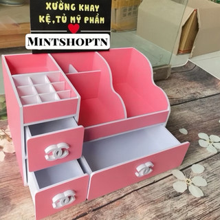 kệ tủ đựng mĩ phẩm max 35cm hồng phấn mới