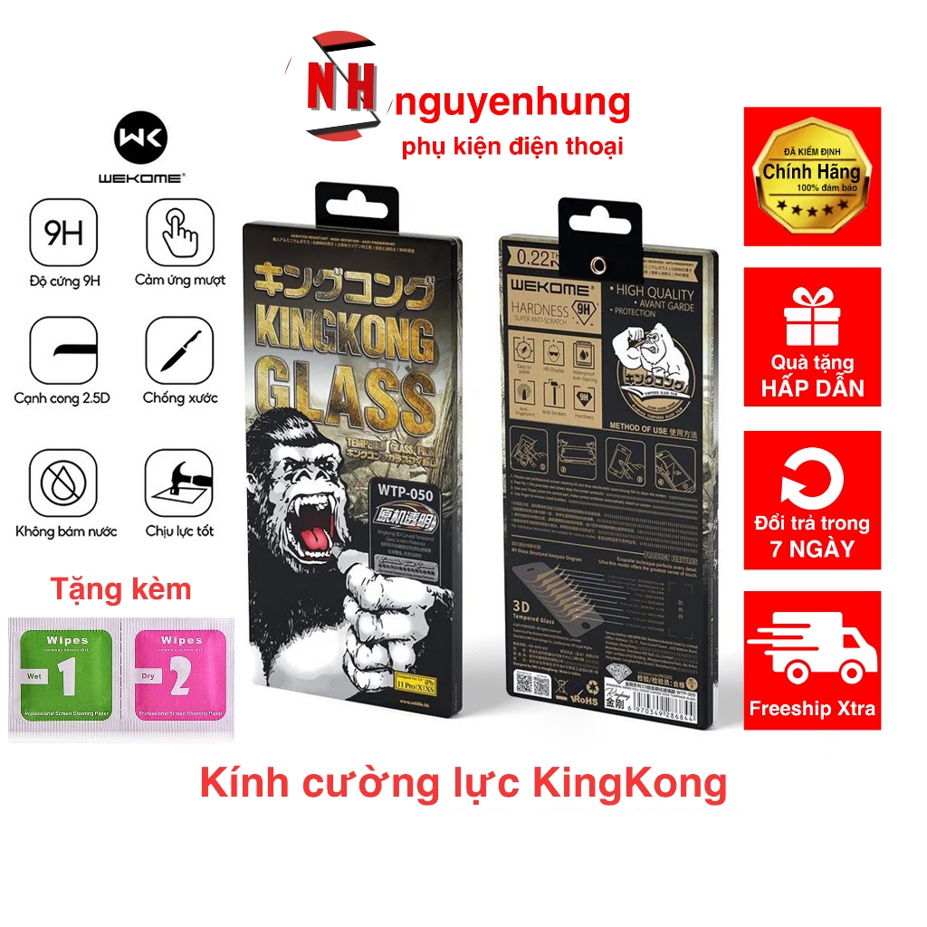 Kính cường lực 3D WEKOME KINGKONG
