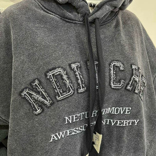 [Nỉ_Nhung] Áo Hoodie loang mốc thêu đáp form to, thiết kế đơn giản basic tỉ mĩ, giặc whas bụi bặm siu chất phối dây xịn