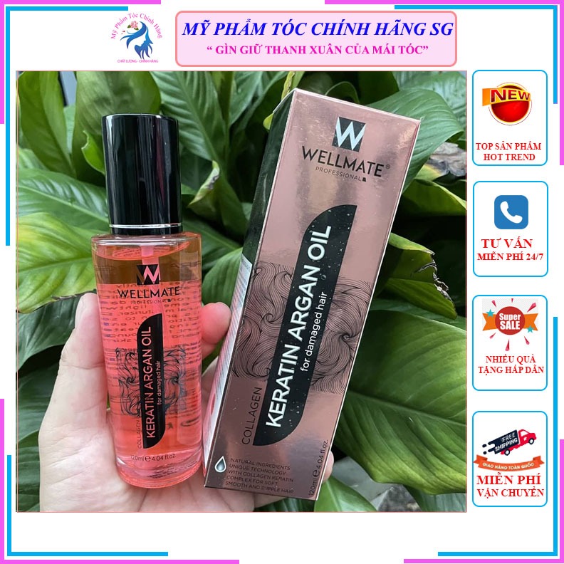 Tinh Dầu Phục Hồi Tóc Wellmate Keratin Argan Oil 120ml