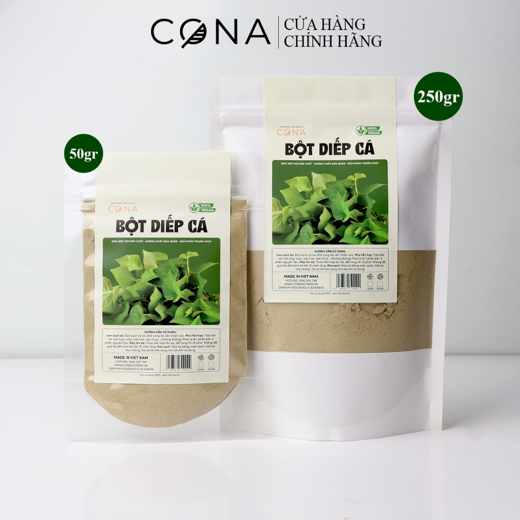 Bột diếp cá CONA sấy lạnh nguyên chất làm đẹp da, dưỡng sáng, giảm mụn