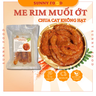 Mứt me rim muối ớt nguyên trái 250gr không hạt kèm muối chấm SUNNY FOOD - Ăn Vặt Thả Ga
