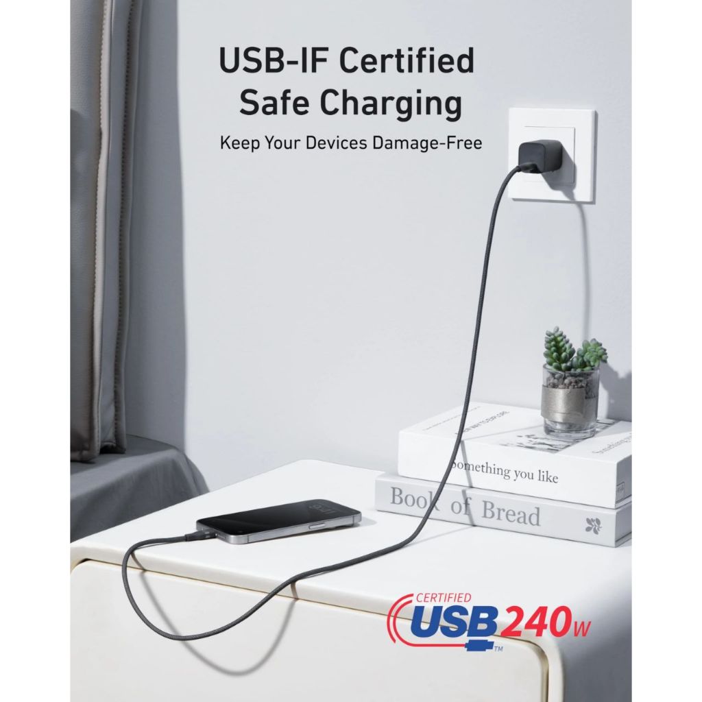Cáp Dù Anker Nano C To C 240w Mềm Mịn A82E2 - Bảo Hành 18 Tháng | BigBuy360 - bigbuy360.vn