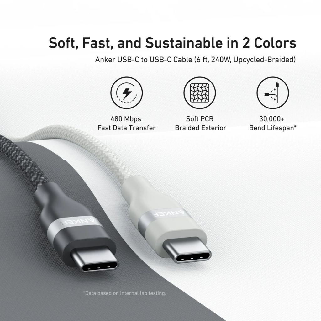 Cáp Dù Anker Nano C To C 240w Mềm Mịn A82E2 - Bảo Hành 18 Tháng | BigBuy360 - bigbuy360.vn
