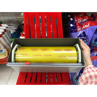 Vỏ hộp đựng màng bọc thực phẩm thép ko rỉ khổ 30cm, 45cm có đủ dao cắt bánh xe