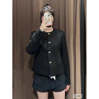 ÁO DẠ ĐEN KHUY NƠ HÀNG 2 LỚP