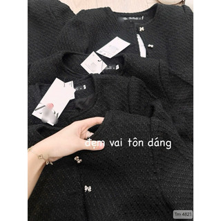 ÁO DẠ ĐEN KHUY NƠ HÀNG 2 LỚP