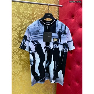 Áo Thun nam Dolce cao cấp họa tiết in hình 3D sắc nét đính logo vàng