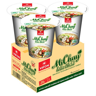 [VIFON] Thùng 24 Ly Mì Chay Lẩu Thái VIFON 67gr/ Ly - Mì Ăn Liền Chay Mặn Đều Dùng Được