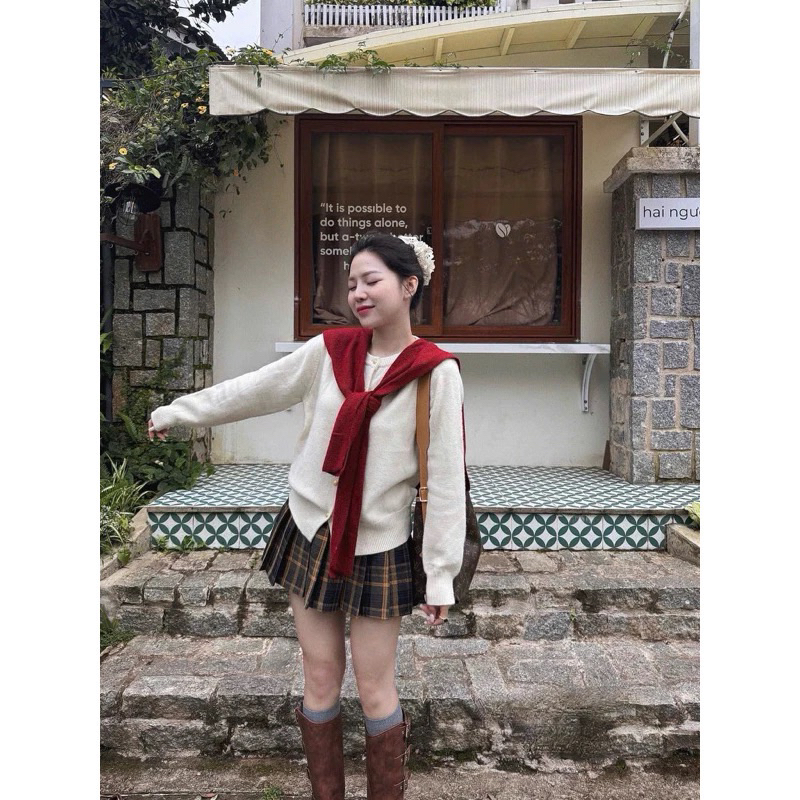 (Sẵn hàng QC L1 GIAO NGAY) Áo cardigan len xù mác EGG cúc đồng basic dày dặn tone màu pastel cho mùa đông - Dành cho nữ | BigBuy360 - bigbuy360.vn