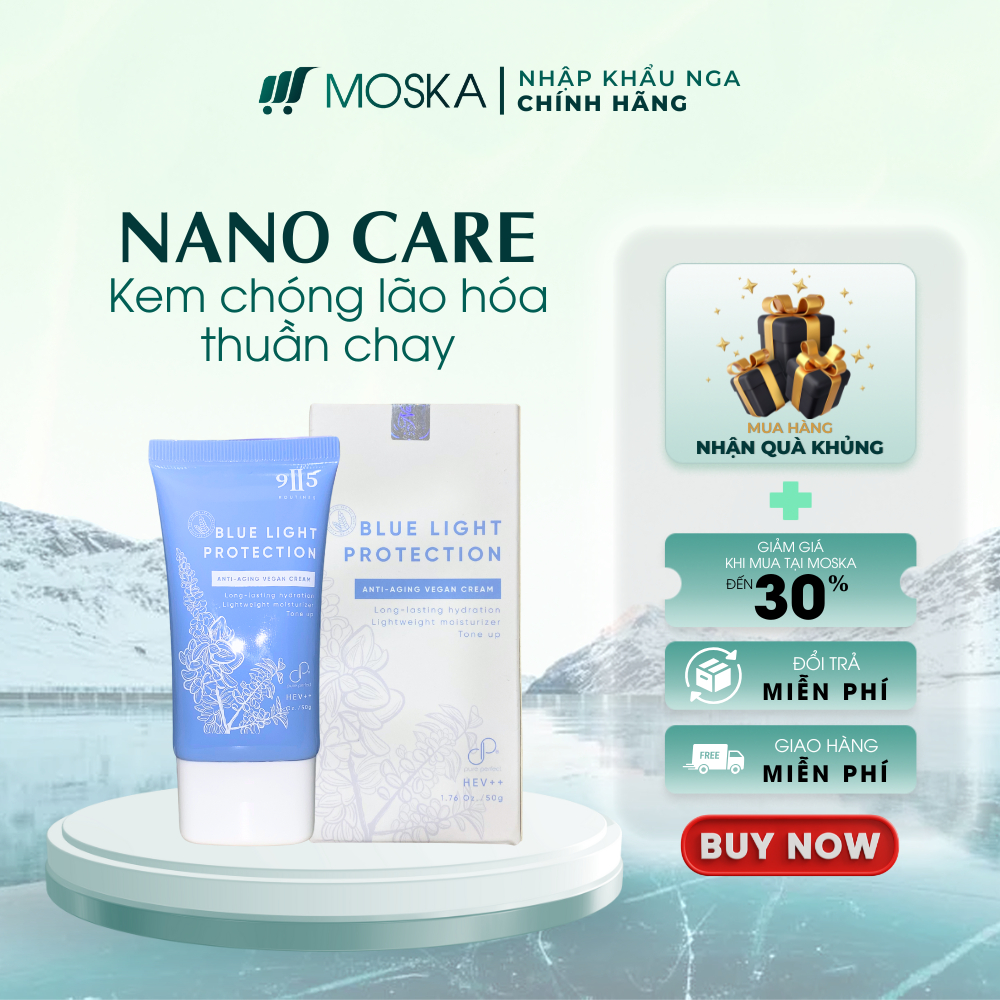 Kem Chống Lão Hóa Thuần Chay Nano Care 50g Dưỡng Da Căng Bóng, Xóa Nếp Nhăn, Da Trắng Hồng Mịn Màng| Moska shop