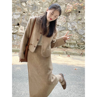 [Sẵn] Set Đồ Áo Khoác Váy Dạ Tweed Chữ A Nữ Kiểu Bigsize Chất Đẹp Nữ Công Sở Hàn Quốc Mặc Tết Mùa Thu Đông Chali SD700